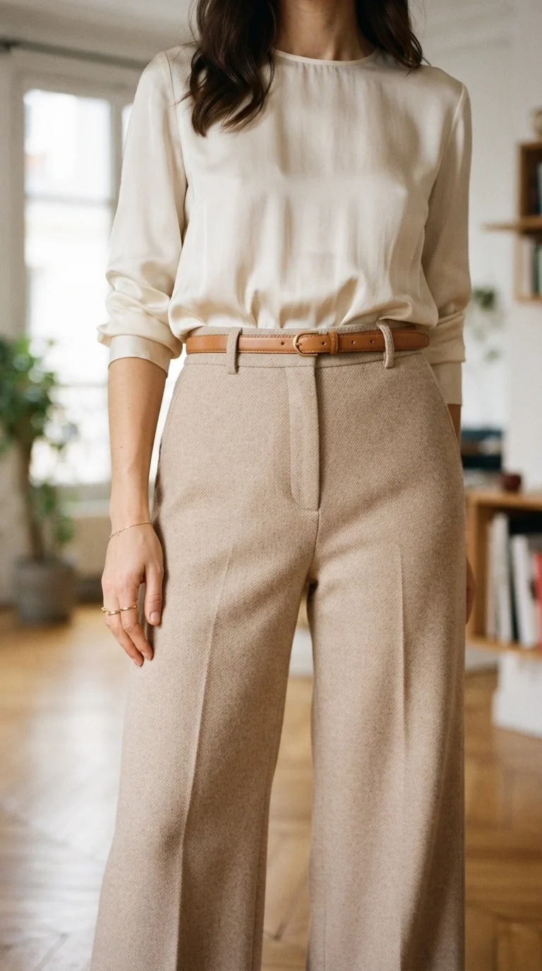 1. Invest in High-Waisted Tailored Trousers