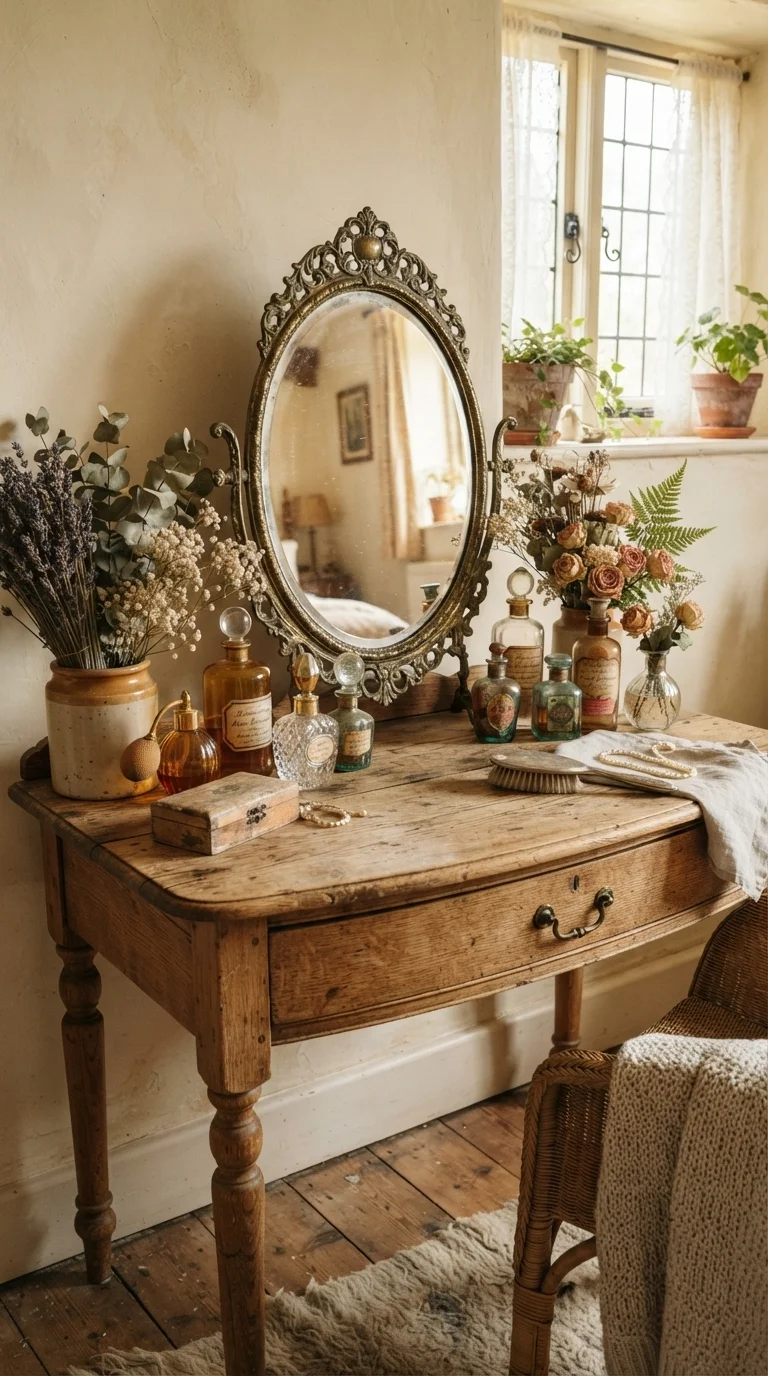 2. Antique Brass Vanity Mirrors