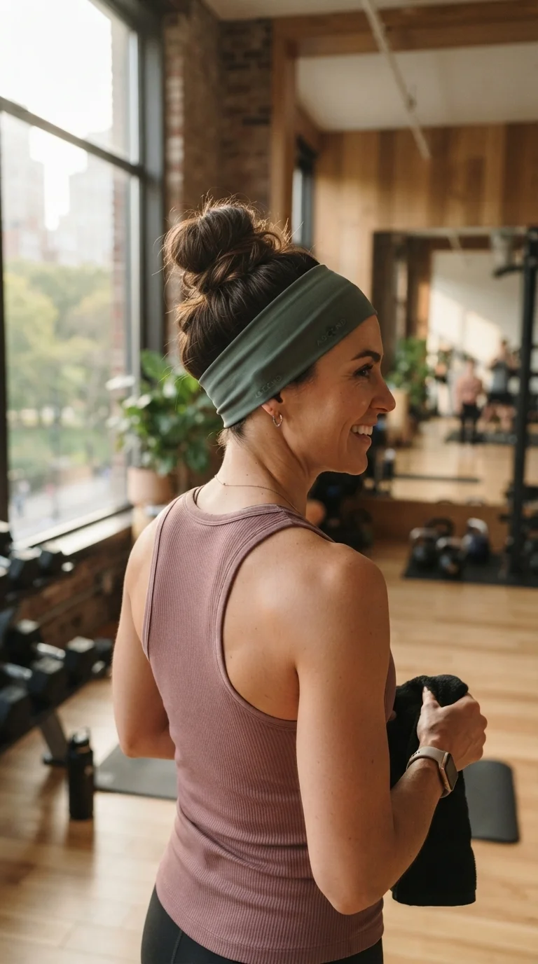 3. The Messy Top Knot with a Headband