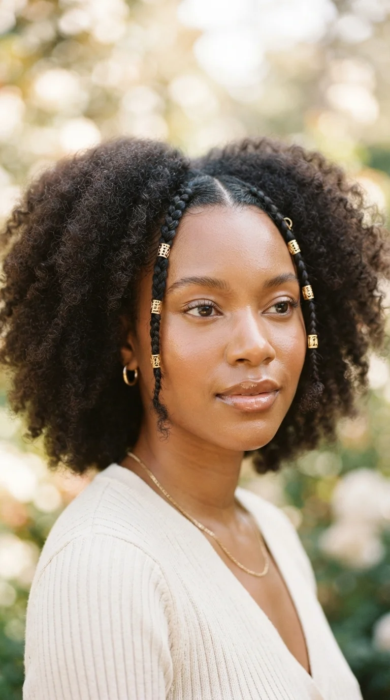 5. Accent Braids with Gold Cuffs