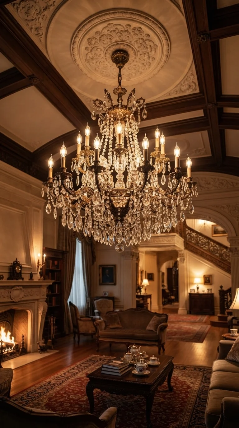5. Brass and Crystal Lighting