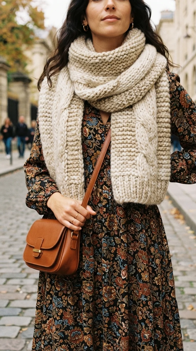 6. Cozy Scarf & Maxi Dress Duo