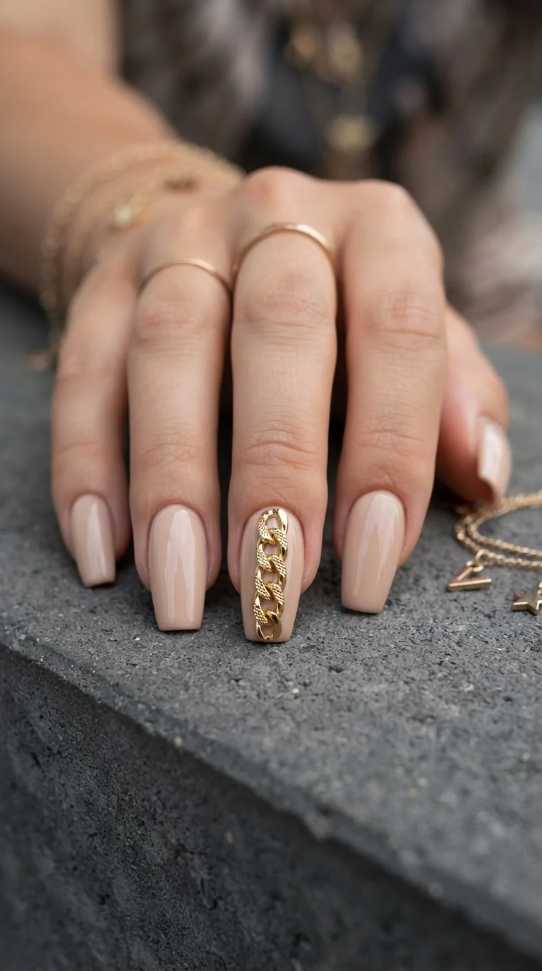 10. Gold Chain Link Art