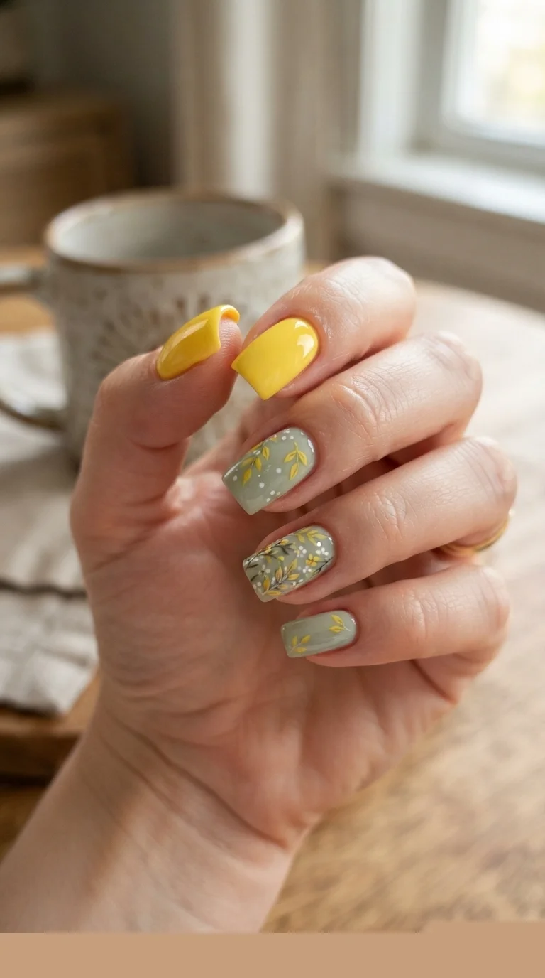 11. Yellow and Sage Botanical