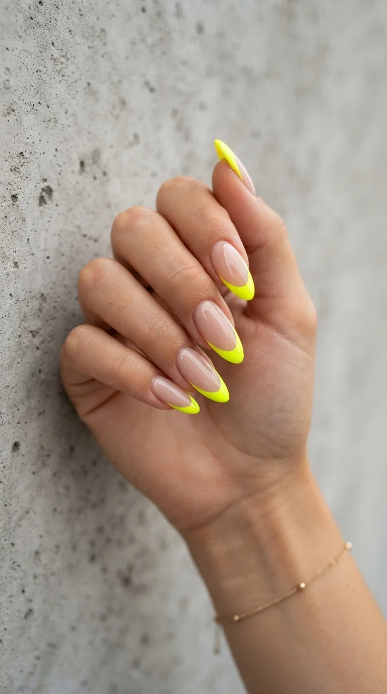 2. Electric Neon French Tips
