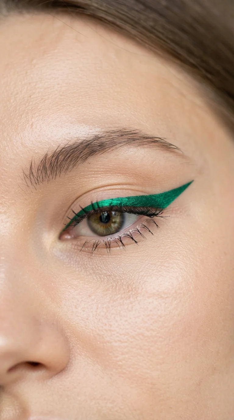 2. Graphic Emerald Winged Liner