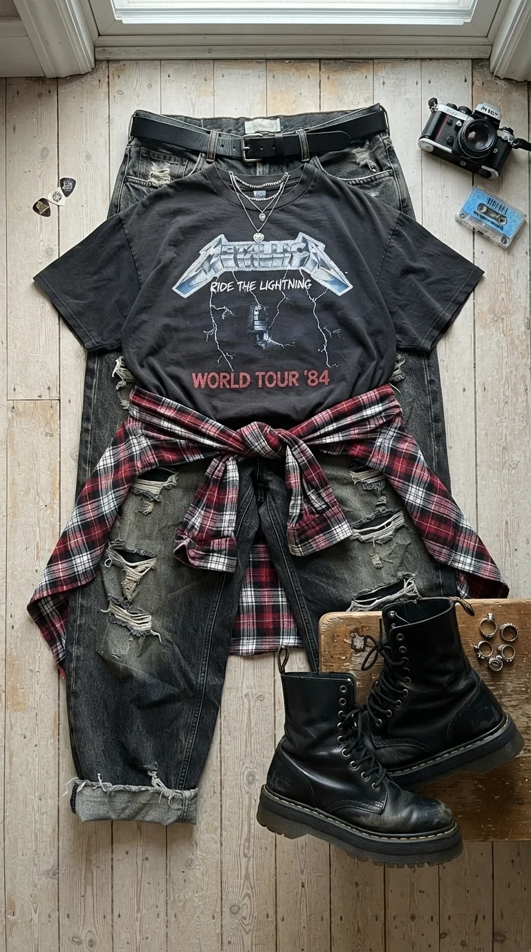 2. Grunge-Inspired Layering