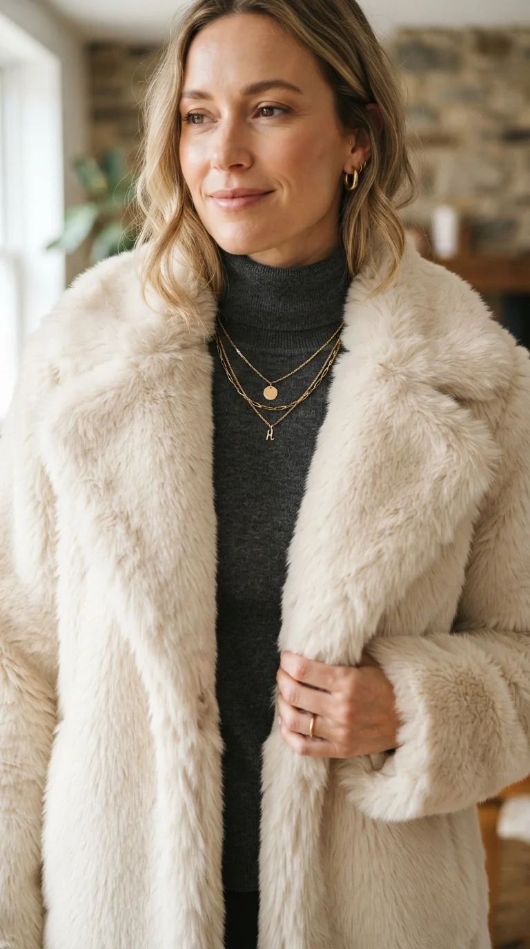 4. Faux Fur Statement Coat