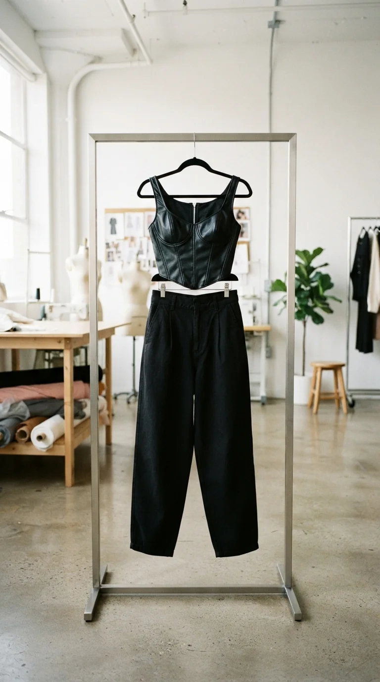 4. Faux Leather Corset Vibes