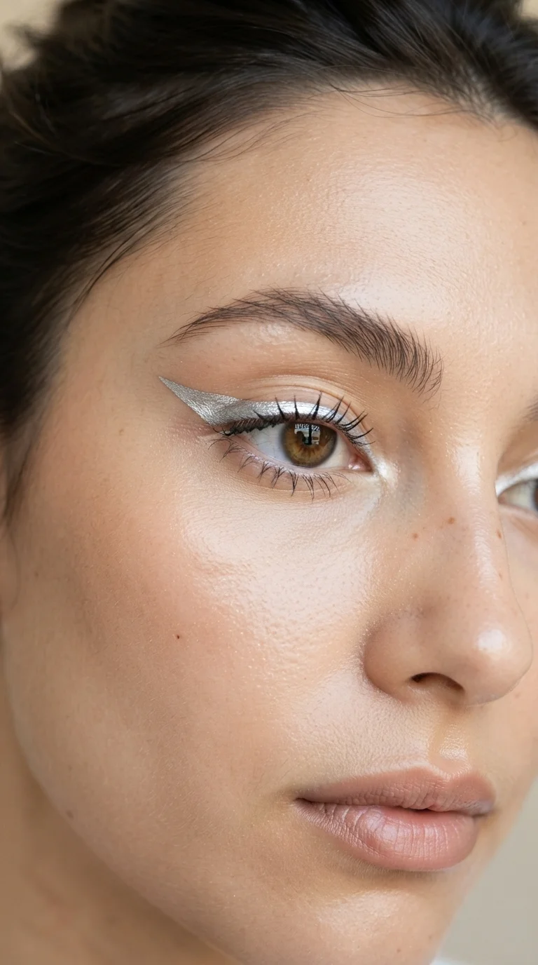 4. Graphic Silver Winged Liner