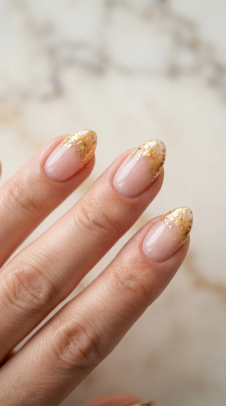 4. Minimalist Gold Leaf Accents