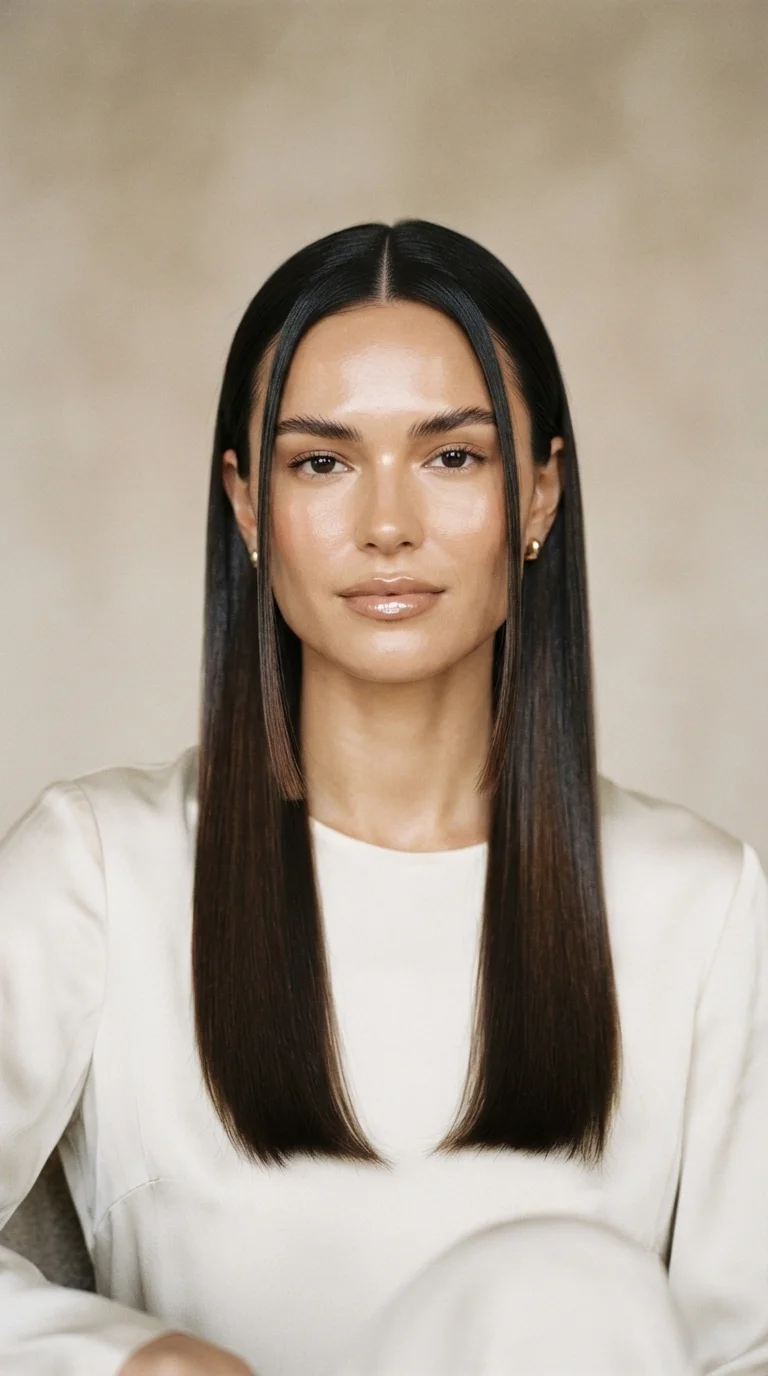 4. Polished Straight with Face-Framing Pieces