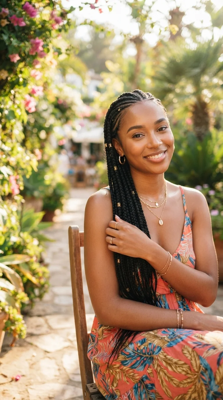 4. Side-Swept Lemonade Braids