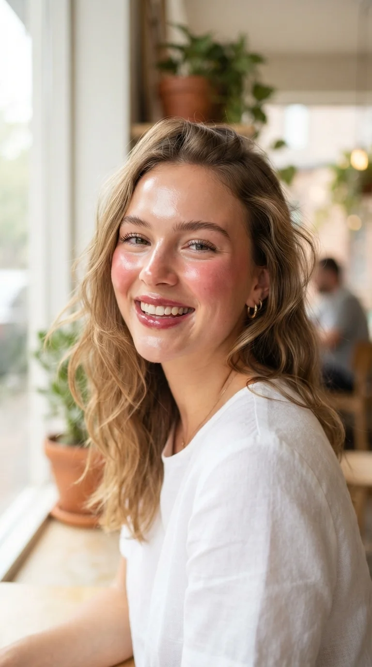 5. Rosy Cheeks and Berry Lips