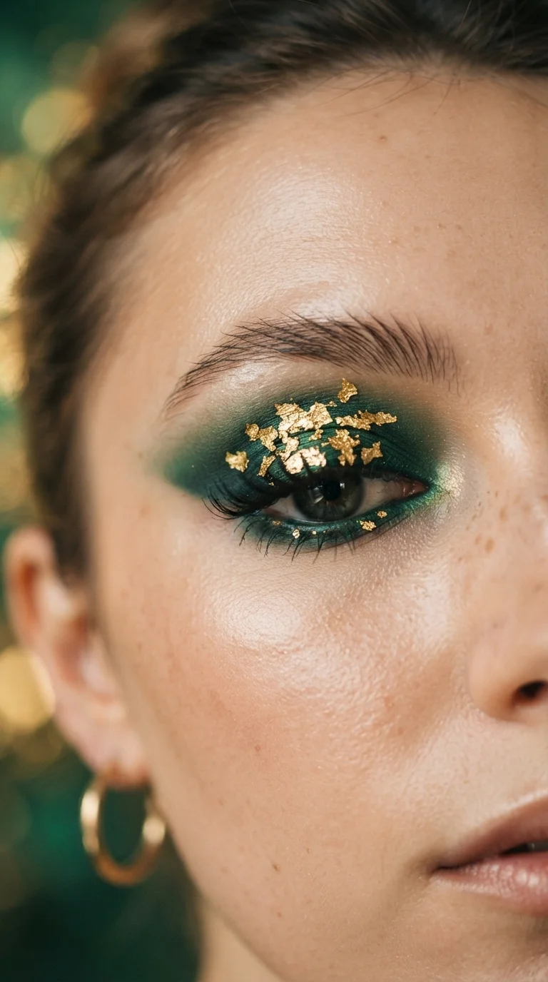 6. Emerald and Gold Foil Accent