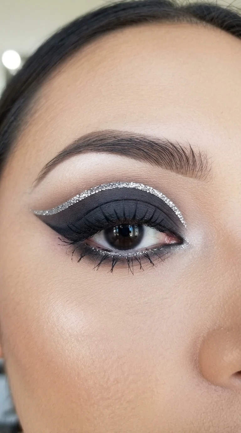 6. Silver Glitter Cut Crease