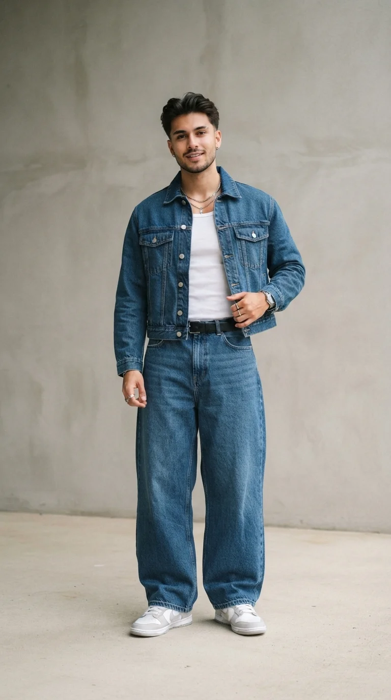 7. Boxy Denim Jacket Coordination