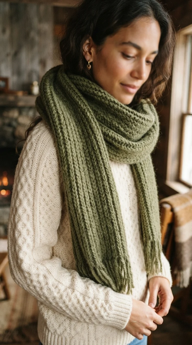 7. Scarf and Sweater Layering