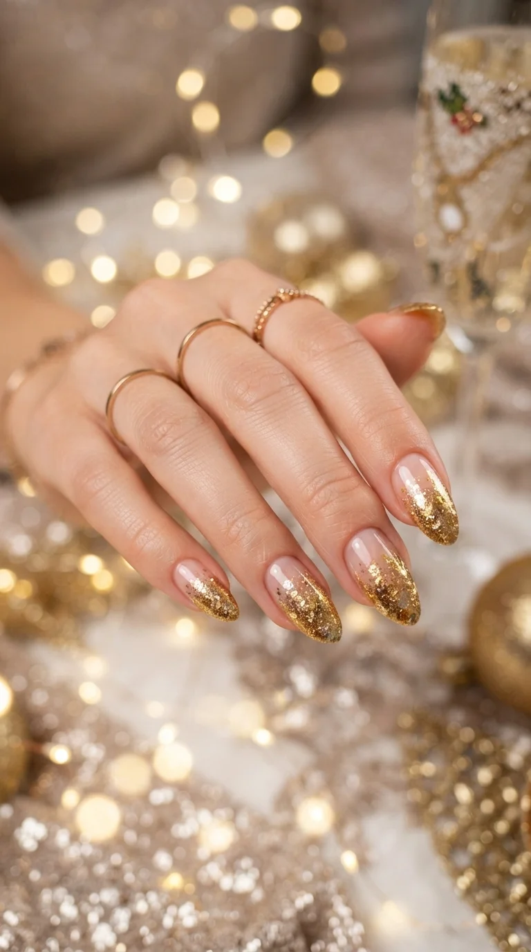 7. Textured Gold Foil Ombré