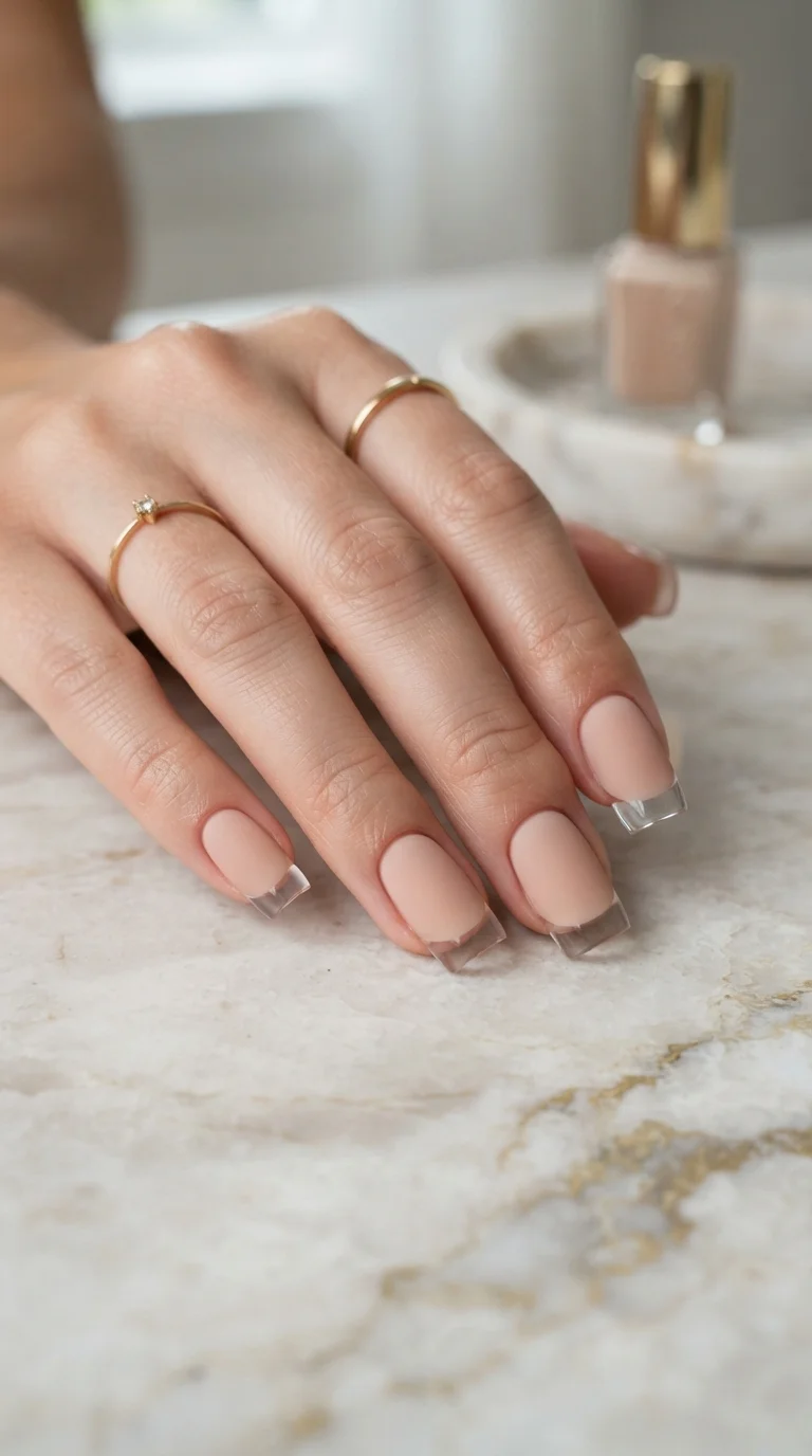 8. Matte Nude with Glossy Tips