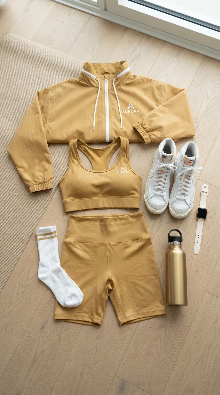 8. Monochrome Gold Athleisure Set