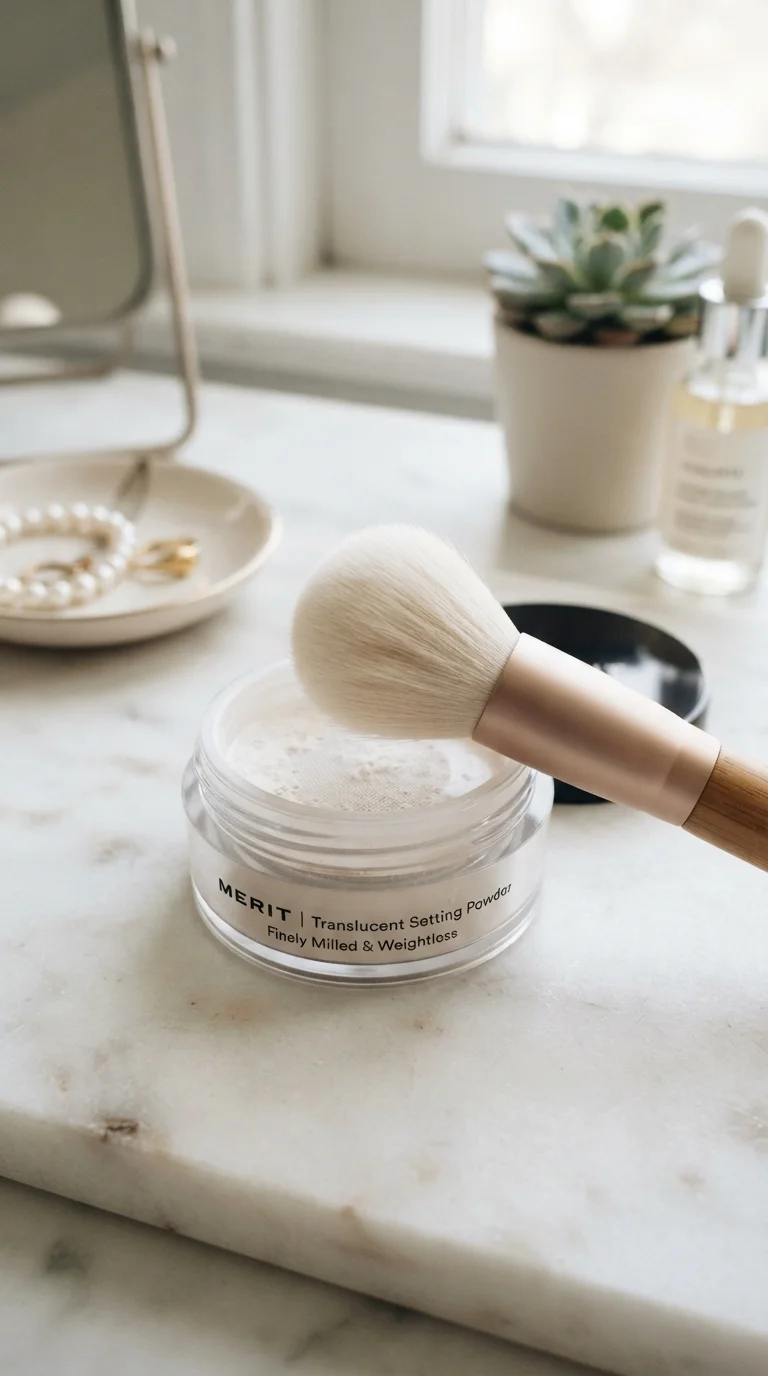8. Set Only Where Necessary with Translucent Powder