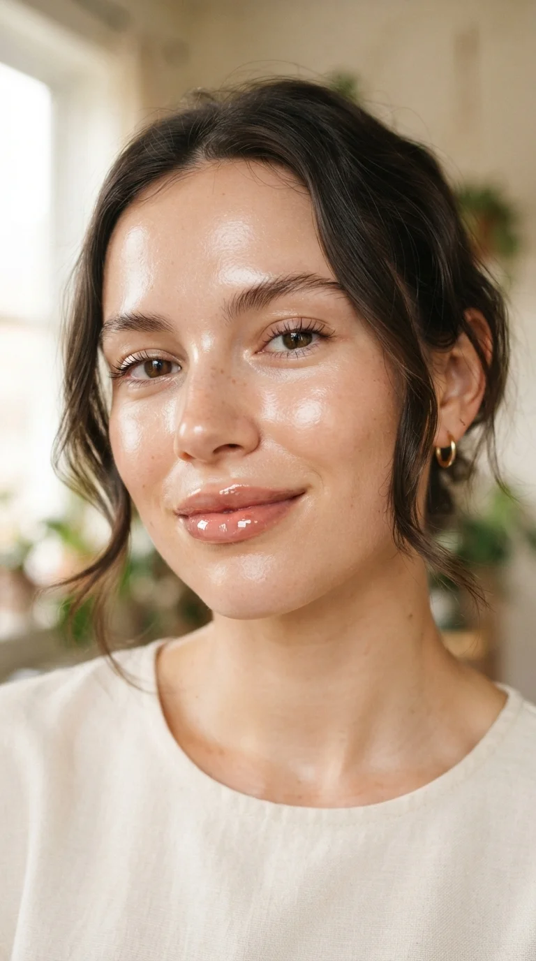 9. Glossy Nude Perfection