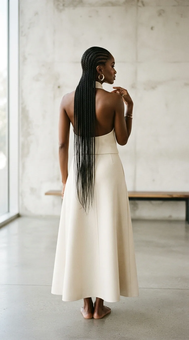 9. Minimalist Straight-Back Braids