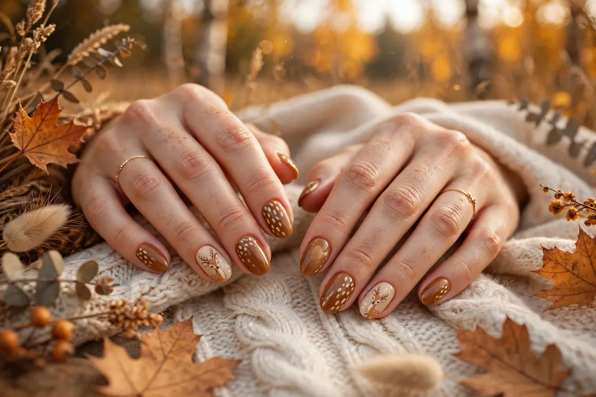 12 bambi nail designs for fall 2026 — fawn print manicure ideas