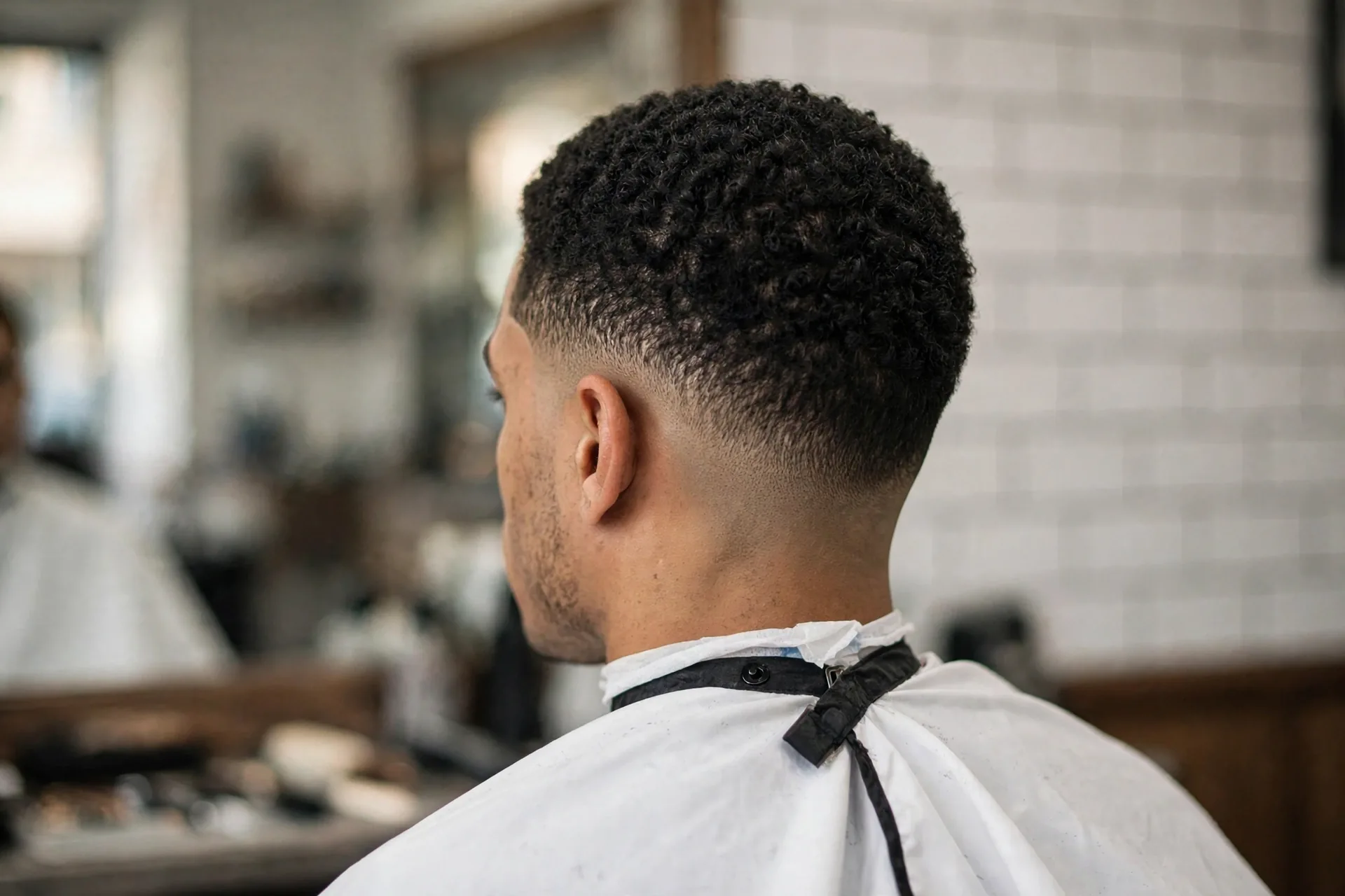 Cropped drop fade haircut