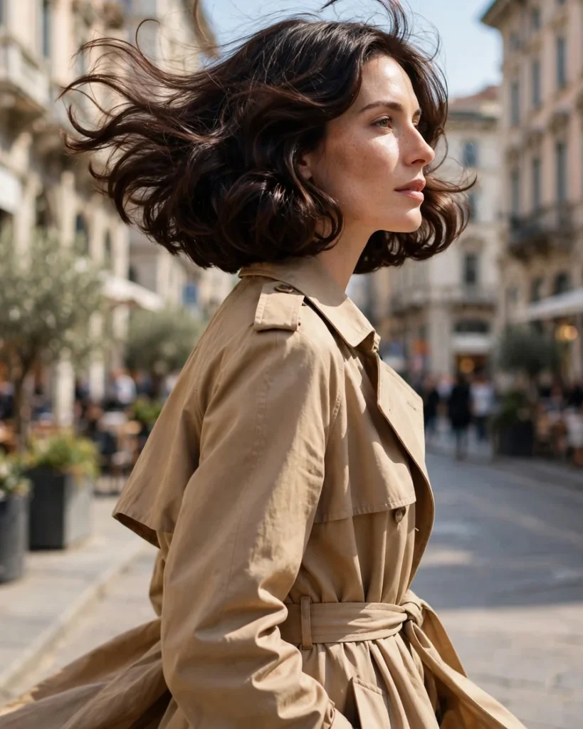 Bouncy Italian bob with voluminous rounded ends and swing, chin to collarbone length