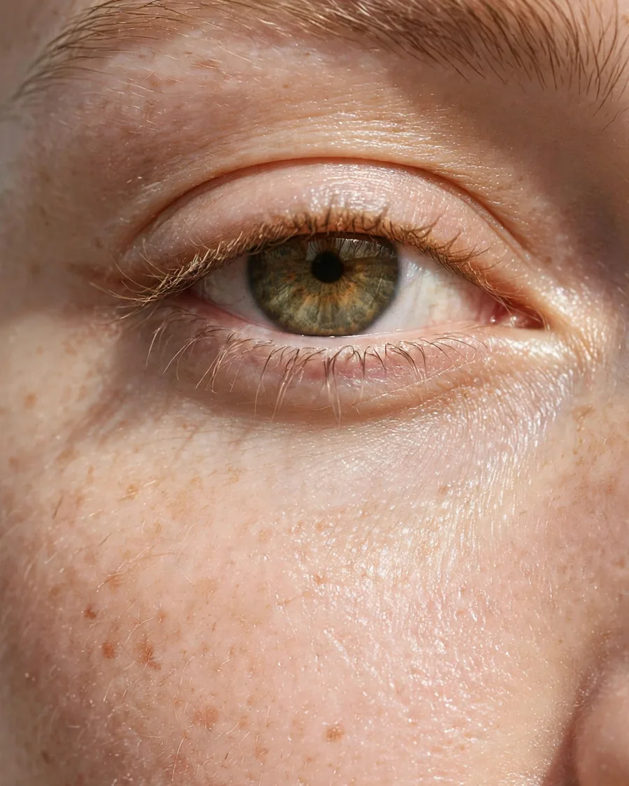 Extremely subtle barely-there brown smudged liner — minimal soft eyeliner look